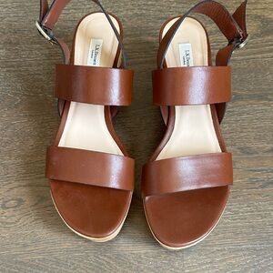 LK Bennett Chestnut Leather Sandals